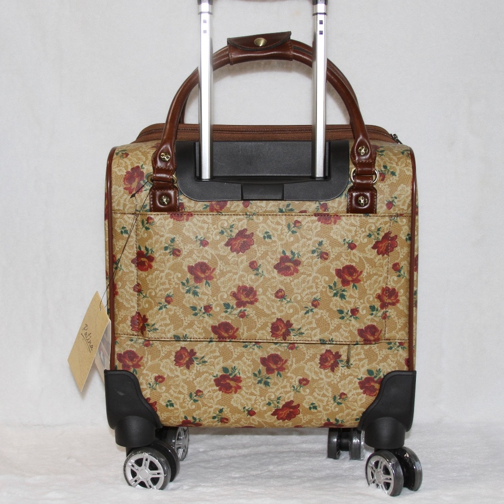 Patricia Nash Vitalia Underseater Trolley Luggage Suitcase Western Lace Rose NWT - Picture 2 of 7
